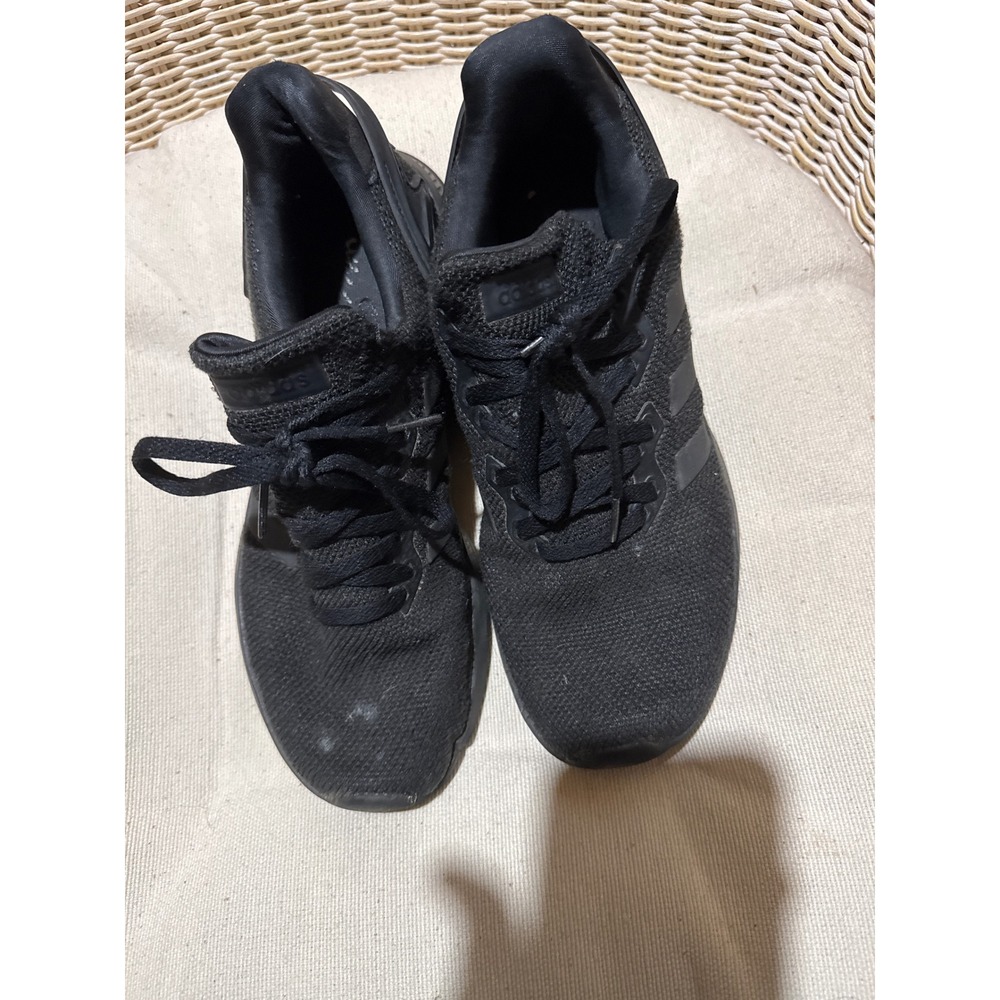 Adidas Cloudfoam Men's 6.5 Running Shoes Triple Black Mesh Sneakers FY8132
